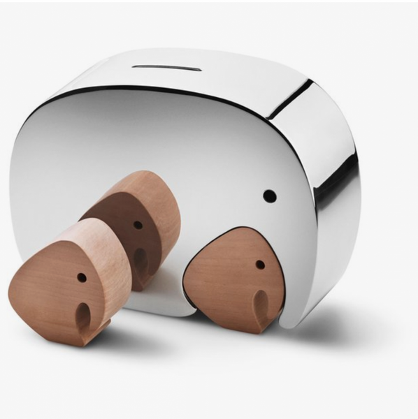 Georg Jensen Elefant Sparebøsse m/tvillinger Stål