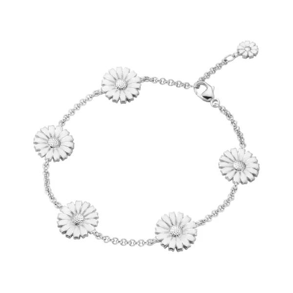 Georg Jensen Daisy Armbånd Hvit/ Sølv