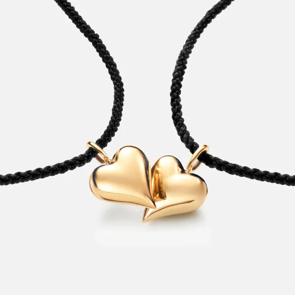 OLE LYNGGAARD COPENHAGEN Connected heart string bracelet black